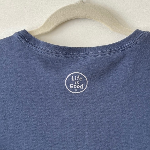 Life Is Good Blue Cotton Total Eclipse Long Sleeve Crusher Tee - Picture 14 of 16